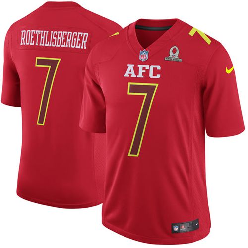 Nike Steelers #7 Ben Roethlisberger Red Men's Stitched NFL Game AFC Pro Bowl Jersey